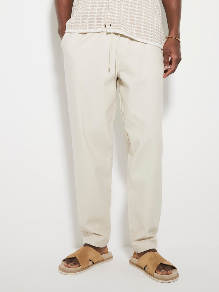 Crema - River Island 100% Cotton Pull on Trousers - Imagen 1 de 5