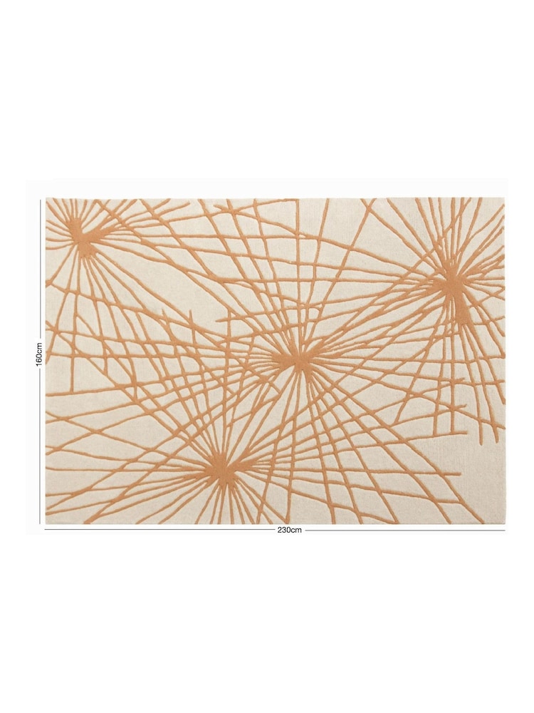 Esselle Orange Aura Starburst 160 x 230cm Rug - Image 5 of 5