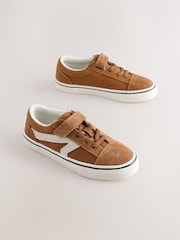 Tan Brown Touch Fastening Elastic Lace Trainers - Image 3 of 7