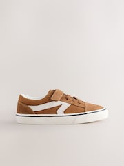 Tan Brown Touch Fastening Elastic Lace Trainers - Image 4 of 7