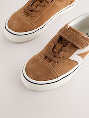 Tan Brown Touch Fastening Elastic Lace Trainers - Image 6 of 7