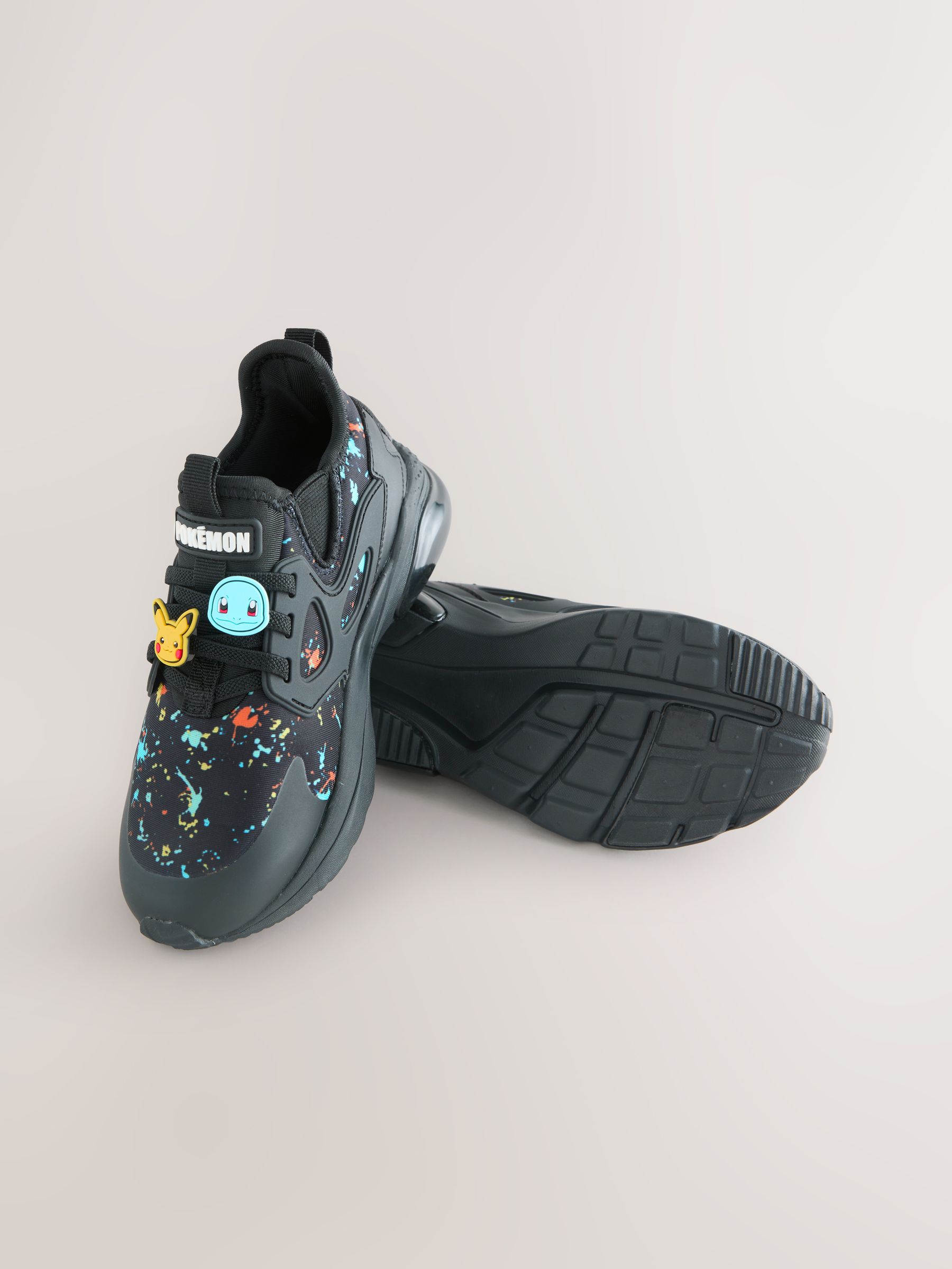 Buy Black Pokemon Elastic Lace Trainers from Next Netherlands