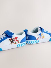 White/Blue Sonic Touch Fastening Elastic Lace Trainers - Image 4 of 5