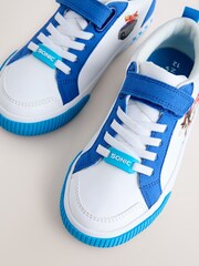White/Blue Sonic Touch Fastening Elastic Lace Trainers - Image 5 of 5
