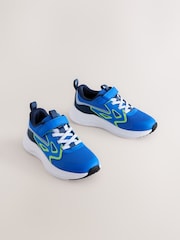 Blue/Lime Touch Fastening Elastic Lace Sporty Trainers - Image 1 of 5