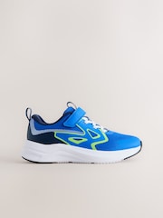 Blue/Lime Touch Fastening Elastic Lace Sporty Trainers - Image 2 of 5