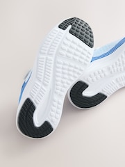 White/Blue Standard Fit (F) Touch Fastening Elastic Lace Trainers - Image 4 of 5