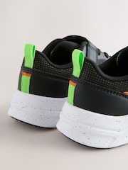 Black/Orange Standard Fit (F) Touch Fastening Elastic Lace Trainers - Image 4 of 5