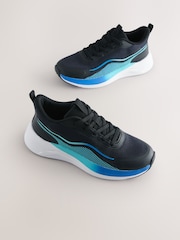 Black Elastic Lace Trainers - Image 1 of 5