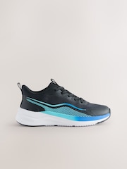 Black Elastic Lace Trainers - Image 2 of 5