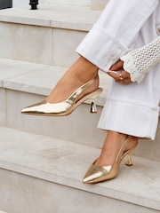 Linzi Gold Izzie Wide Fit Slingback Court Heels - Image 1 of 6