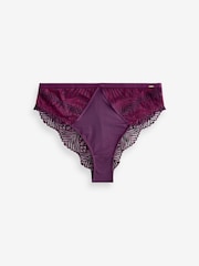 Lipsy Pink/Purple High Waisted Thong Geo Lace Knickers - Image 5 of 7