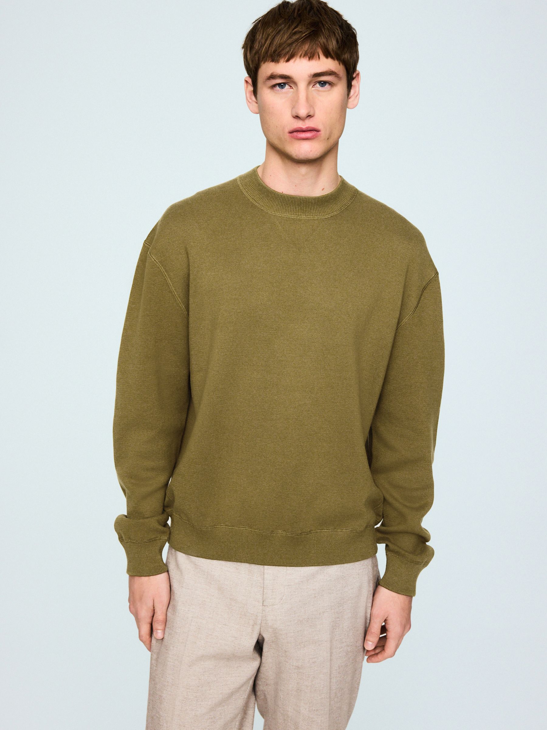 Buy Olive Green N. Premium Cotton Rich Relaxed Fit Mid Weight