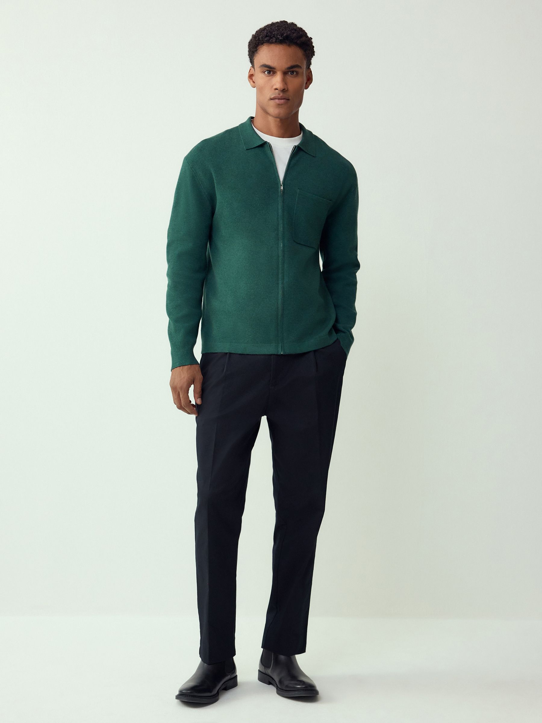 Buy Forest Green N. Premium Regular Fit Ultrasoft Smart Knitted