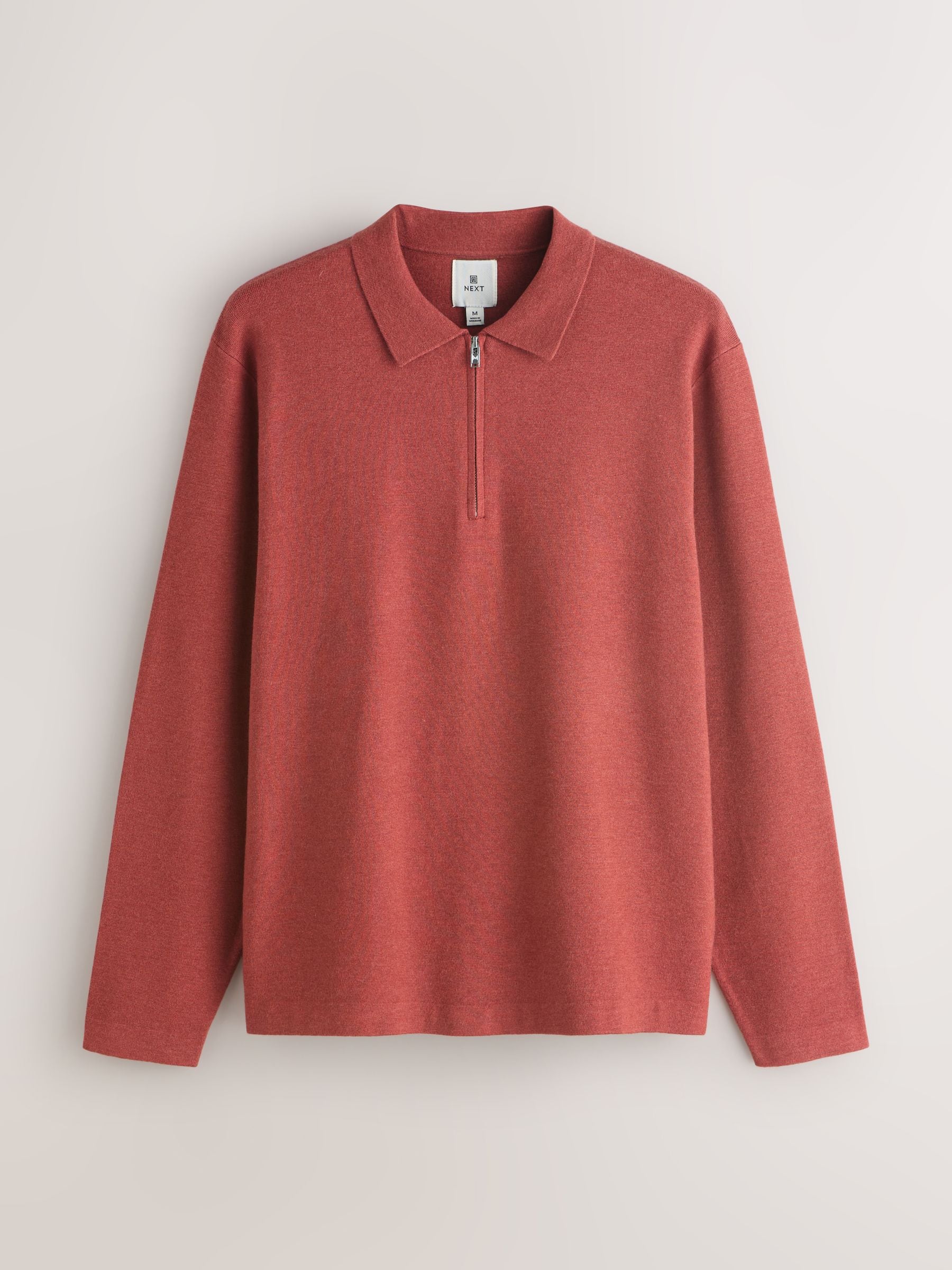 Buy Burnt Orange Zip Neck N. Premium Regular Fit Premium Mid