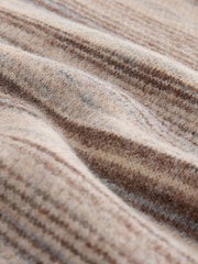 Neutral Regular Fit Space Dye Stripe Crew Jumper with Wool - Image 2 of 7