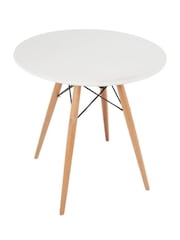 Fusion Living White Soho Dining Table Small with Natural Legs - Image 1 of 4