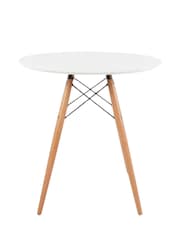 Fusion Living White Soho Dining Table Small with Natural Legs - Image 2 of 4