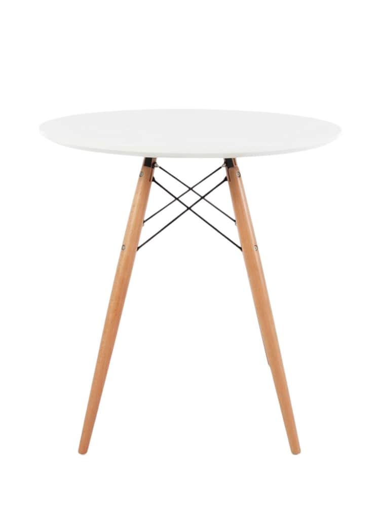 Fusion Living White Soho Dining Table Small with Natural Legs - Image 2 of 4
