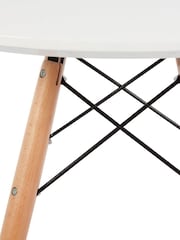 Fusion Living White Soho Dining Table Small with Natural Legs - Image 3 of 4