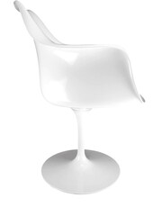 Fusion Living Black Faux Tulip Set of 2 Armchair with PU Cushion - Image 2 of 6