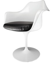 Fusion Living Black Faux Tulip Set of 2 Armchair with PU Cushion - Image 3 of 6