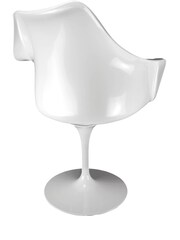 Fusion Living Black Faux Tulip Set of 2 Armchair with PU Cushion - Image 4 of 6