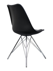 Fusion Living Black Soho Plastic Dining Chair with Squared Light Wood Chrome Leg Legs - Image 5 of 6