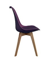 Fusion Living Aubergine Soho Plastic Dining Chair with Squared Light Wood Light Wood Leg Legs - Image 4 of 6