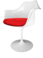 Fusion Living Red Weave Tulip Set of 2 Armchair with PU Cushion - Image 3 of 5