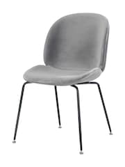 Fusion Living Light Grey Luxurious Velvet Dining Chair - Image 2 of 6
