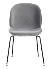 Fusion Living Light Grey Luxurious Velvet Dining Chair - Image 3 of 6