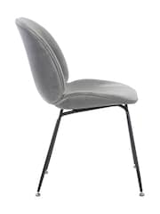 Fusion Living Light Grey Luxurious Velvet Dining Chair - Image 4 of 6