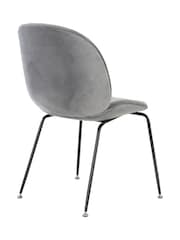 Fusion Living Light Grey Luxurious Velvet Dining Chair - Image 5 of 6