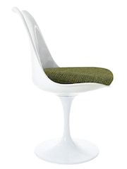 Fusion Living Olive Weave Tulip Single Dining Chair with PU Cushion - Image 3 of 5