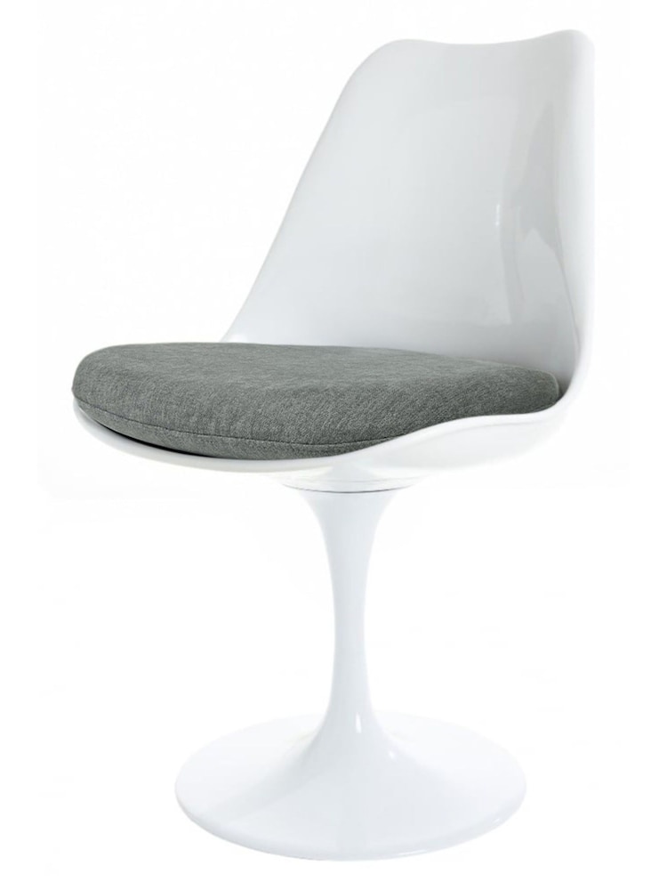 Fusion Living Grey Tulip Single Dining Chair with PU Cushion - Image 2 of 6