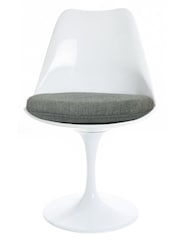 Fusion Living Grey Tulip Single Dining Chair with PU Cushion - Image 3 of 6