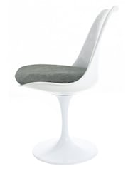 Fusion Living Grey Tulip Single Dining Chair with PU Cushion - Image 4 of 6