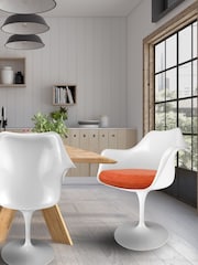 Fusion Living Orange Tulip Set of 2 Armchair with PU Cushion - Image 1 of 6