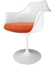 Fusion Living Orange Tulip Set of 2 Armchair with PU Cushion - Image 4 of 6