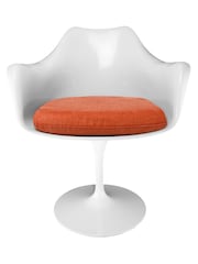 Fusion Living Orange Tulip Set of 2 Armchair with PU Cushion - Image 5 of 6