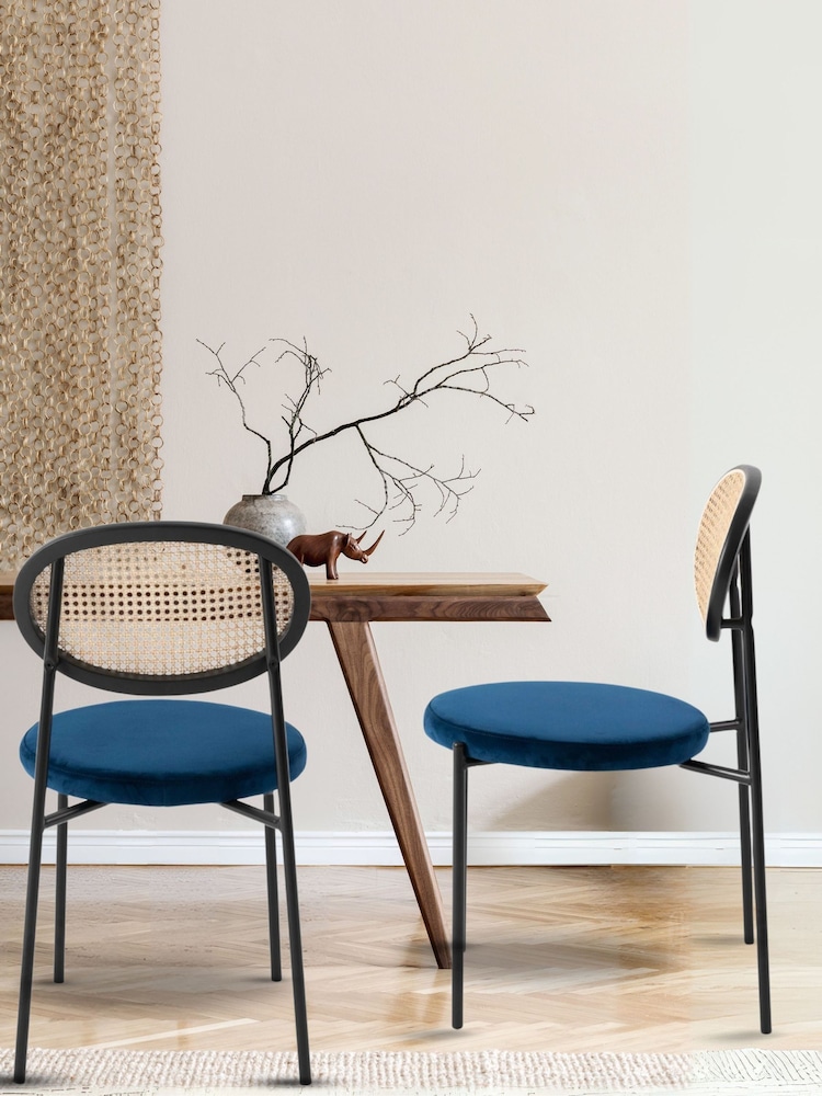 Fusion Living Navy Paris Dining Chair - Image 1 of 6
