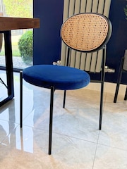 Fusion Living Navy Paris Dining Chair Set of 2 - Image 7 of 8