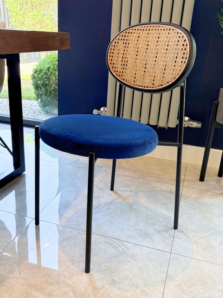 Fusion Living Navy Paris Dining Chair Set of 2 - Image 8 of 8