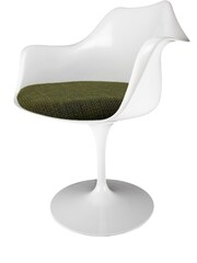 Fusion Living Olive Weave Tulip Set of 2 Armchair with PU Cushion - Image 4 of 5