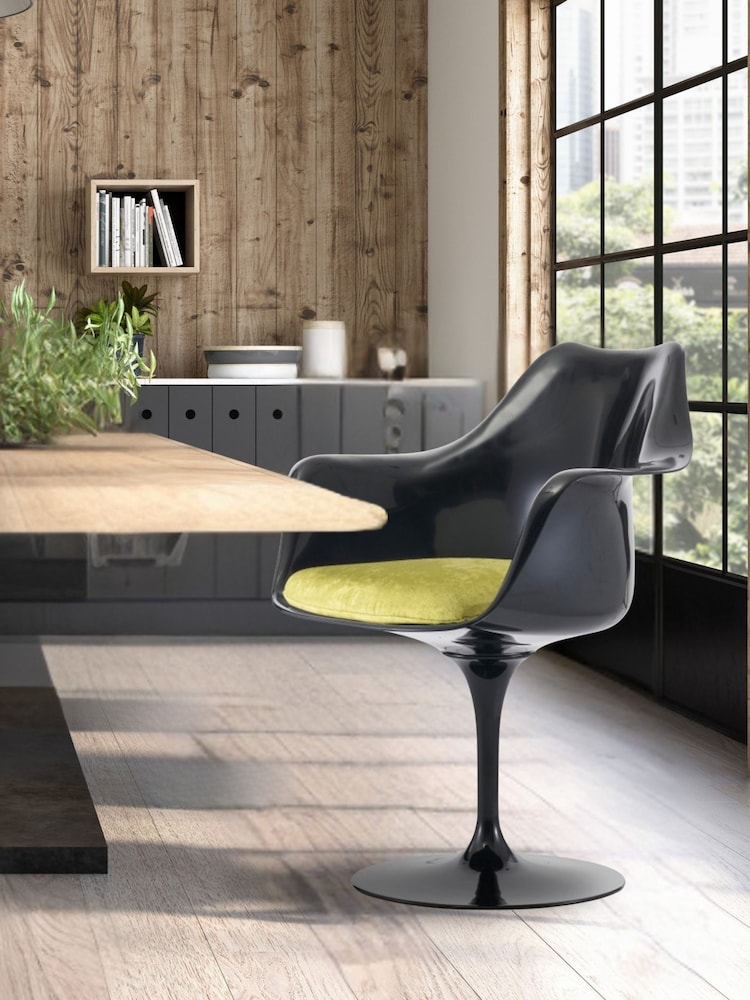 Fusion Living Green Tulip Single Chair with Cushion - Image 1 of 6