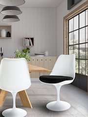 Fusion Living Black Tulip Set of 2 Dining Chair with PU Cushion - Image 1 of 6
