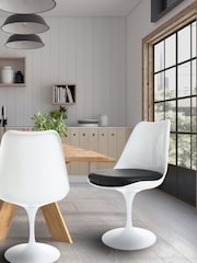 Fusion Living Black Faux Tulip Set of 2 Dining Chair with PU Cushion - Image 1 of 6
