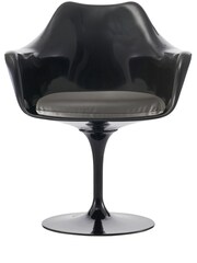 Fusion Living Grey Faux Tulip Single Armchair with Luxurious Cushion - Image 3 of 6