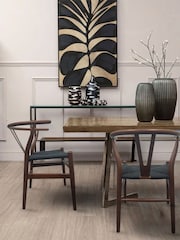Fusion Living Black Wishbone Dining Chair - Image 1 of 6
